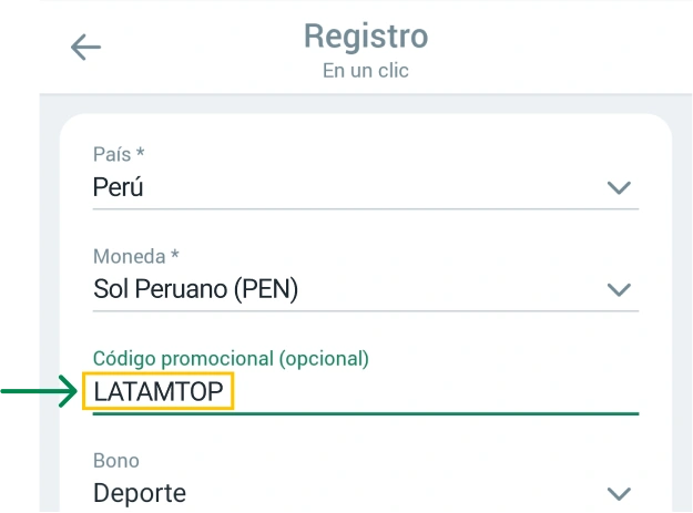 Pasos para registrarse Betwinner APP Perú